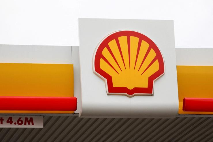 A view shows a logo of Shell petrol station in South East London.