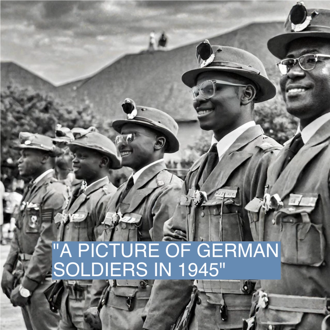 An image Adobe Firefly generated when prompted to make "a picture of German soldiers in 1945."
