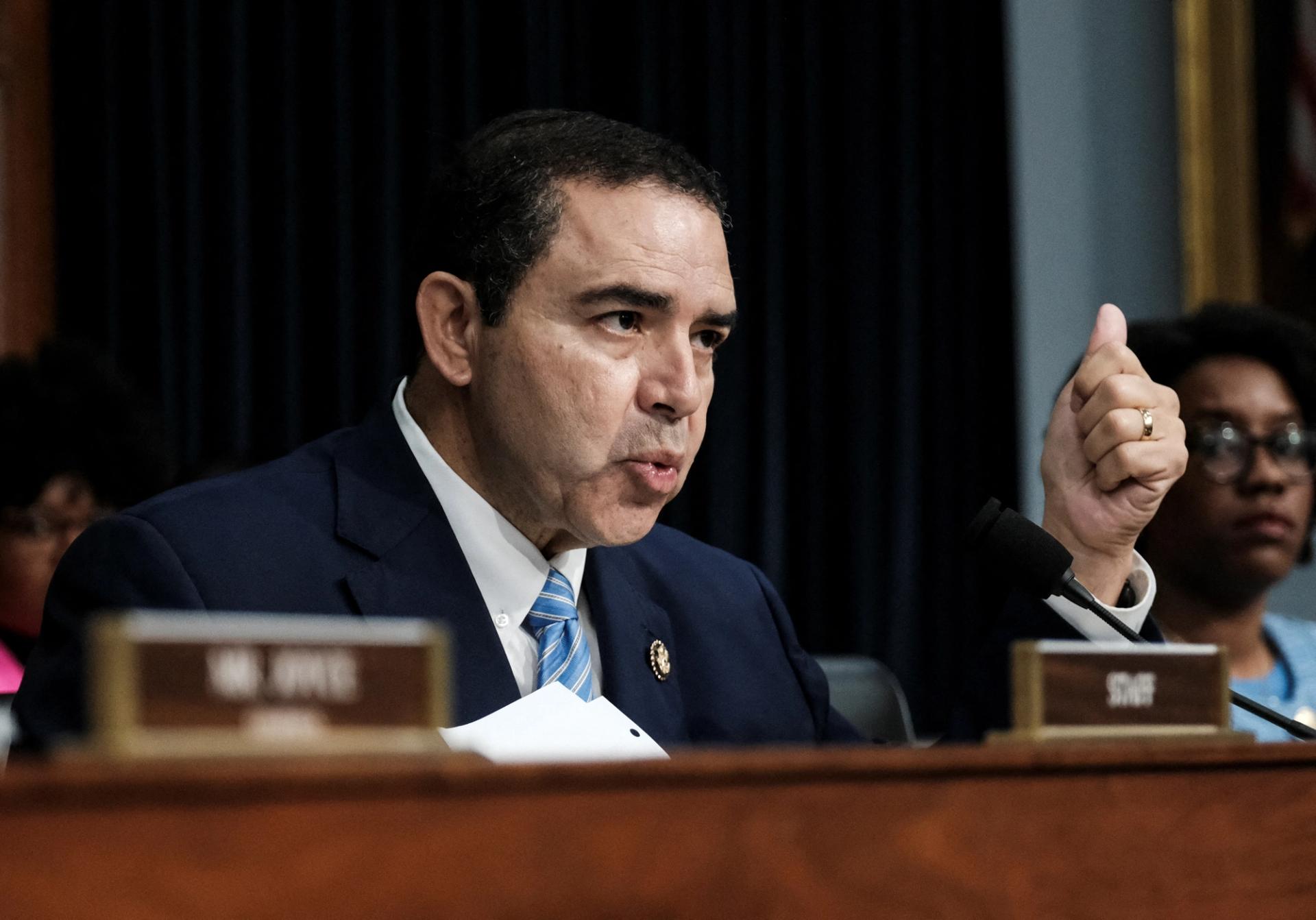 U.S. Rep. Henry Cuellar questions Department of Homeland Security Secretary Alejandro Mayorkas during a Homeland Security Subcommittee hearing on April 10, 2024. 