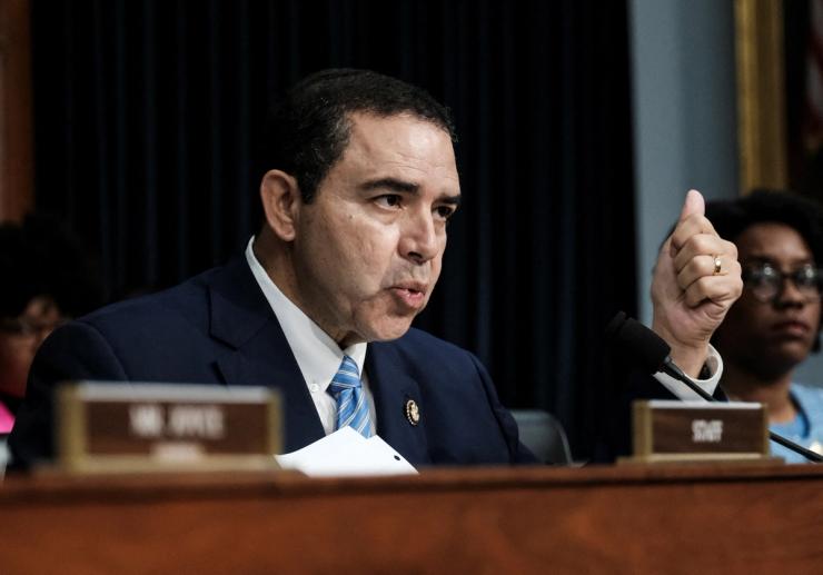 U.S. Rep. Henry Cuellar questions Department of Homeland Security Secretary Alejandro Mayorkas during a Homeland Security Subcommittee hearing on April 10, 2024.