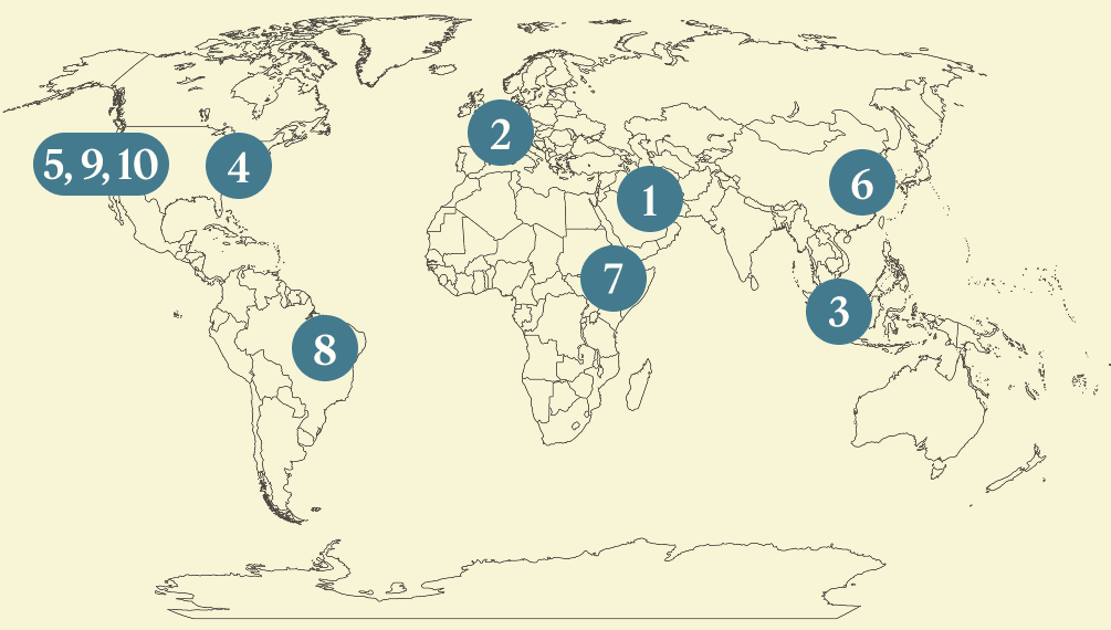 World map.