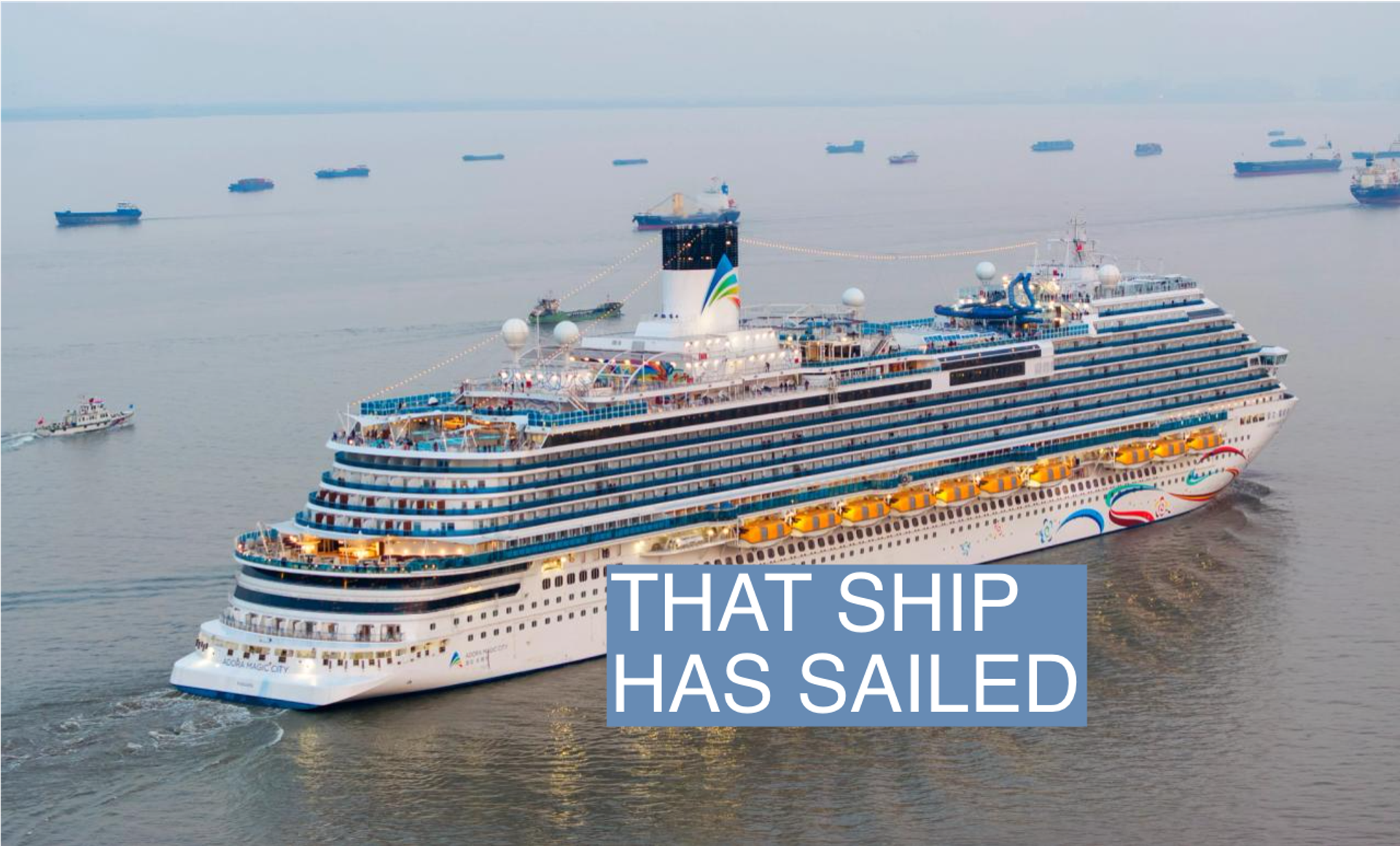 The first Chinese-made large cruise ship, is making its maiden voyage at Shanghai Wusongkou International Cruise Port, taking tourists to Northeast Asian tourist destinations in Shanghai, China, on January 1, 2024. 