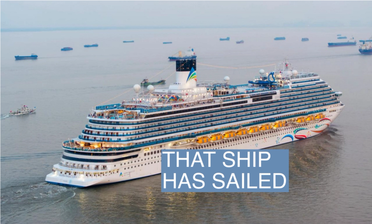 The first Chinese-made large cruise ship, is making its maiden voyage at Shanghai Wusongkou International Cruise Port, taking tourists to Northeast Asian tourist destinations in Shanghai, China, on January 1, 2024.