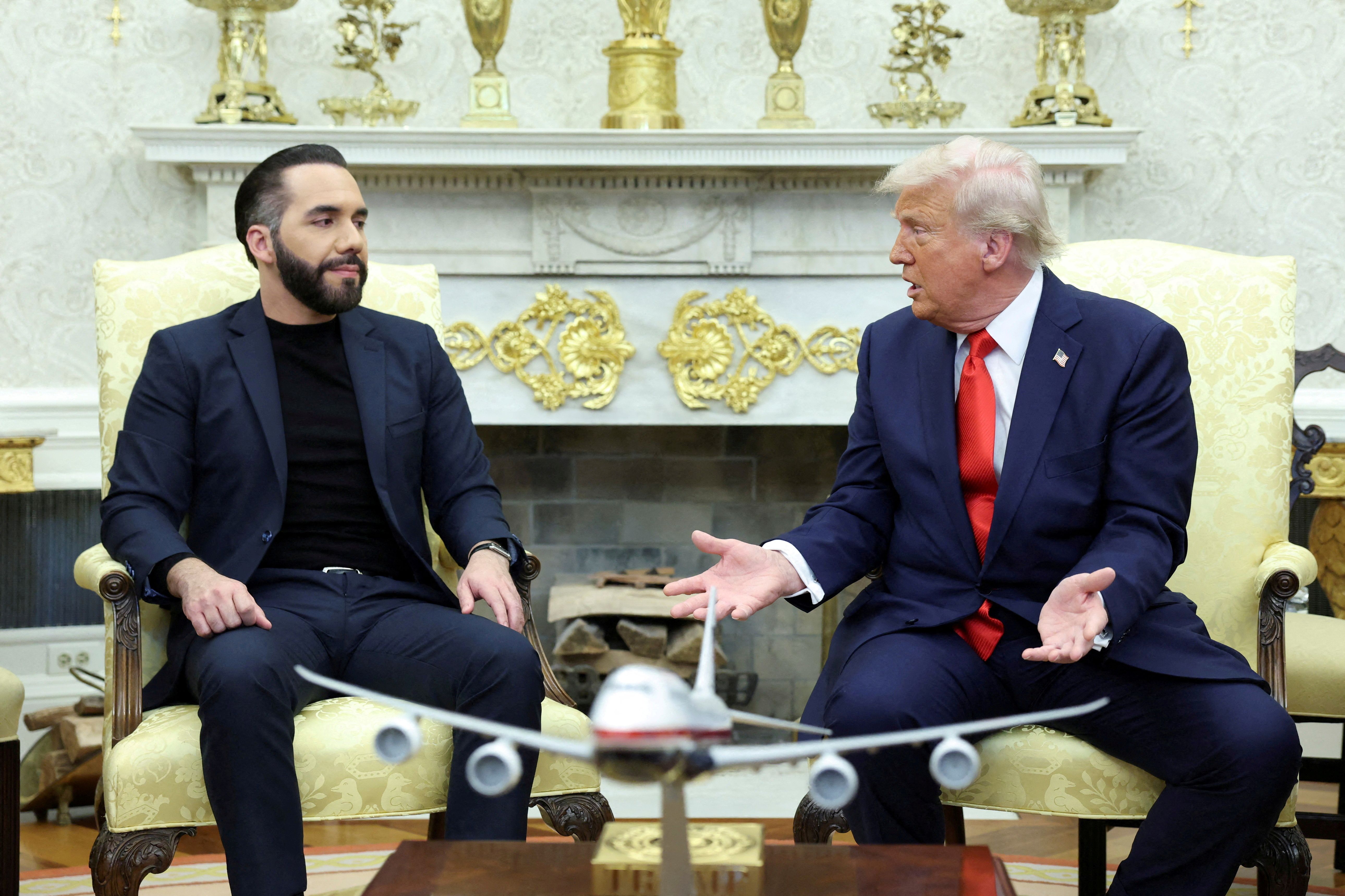 President Donald Trump meets with El Salvador President Nayib Bukele.
