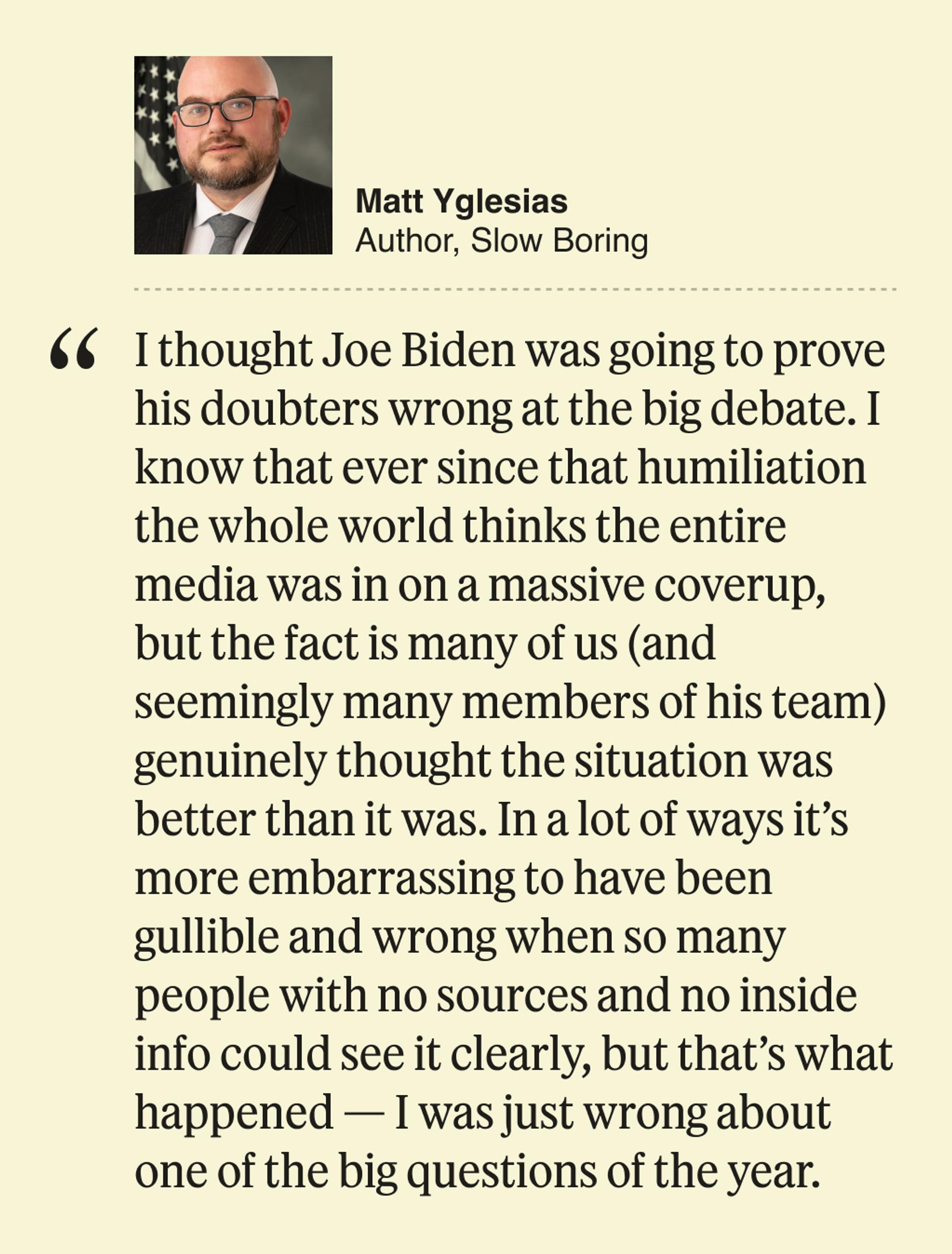 a compilation of quotes of what key media figures say they got wrong