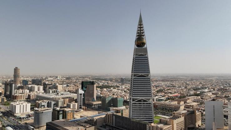 A drone view shows cityscape in Riyadh, Saudi Arabia.
