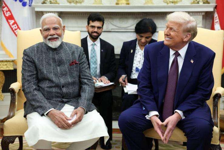 U.S. President Donald Trump meets with Indian Prime Minister Narendra Modi at the White House in Washington, D.C., U.S., February 13, 2025.