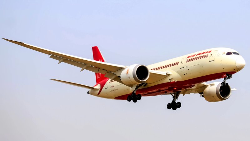 An Air India Boeing 787-8 Dreamliner departs from Dhaka.