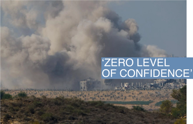 Smoke rises in Gaza following an Israeli strike, after a temporary truce between Israel and the Palestinian Islamist group Hamas expired, as seen from southern Israel, December 1, 2023. REUTERS/Alexander Ermochenko