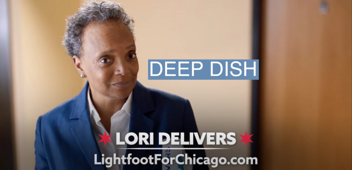 A screenshot from a Lightfoot For Chicago ad.