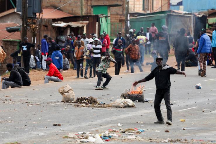 Protesters take part in the “Saba Saba People’s March” anti-government protest in Nairobi on July 7, 2025.