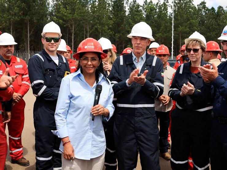 Acting President Delcy Rodriguez with US Energy Secretary Chris Wright