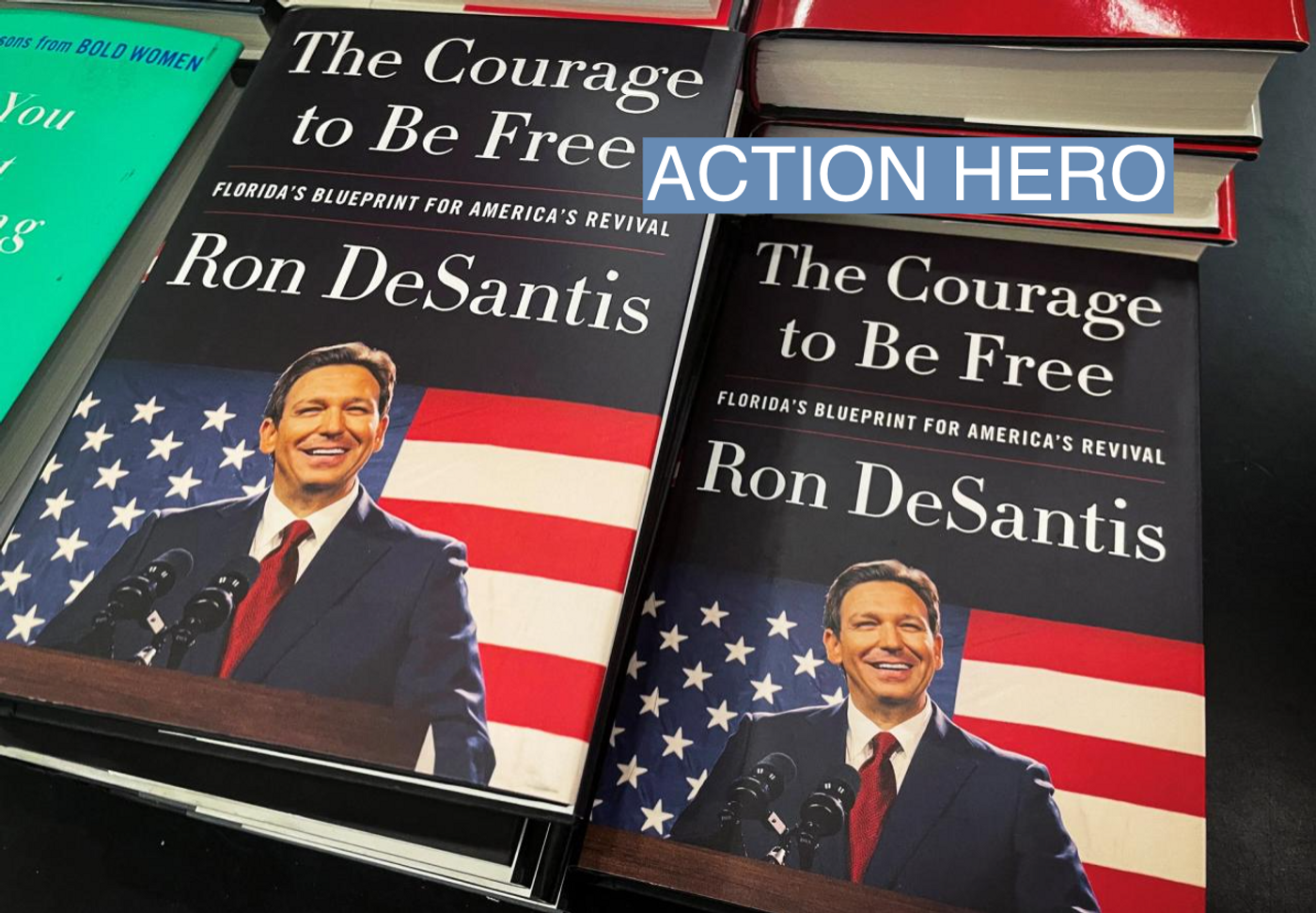 Copies of Ron Desantis' book "The Courage To Be Free"