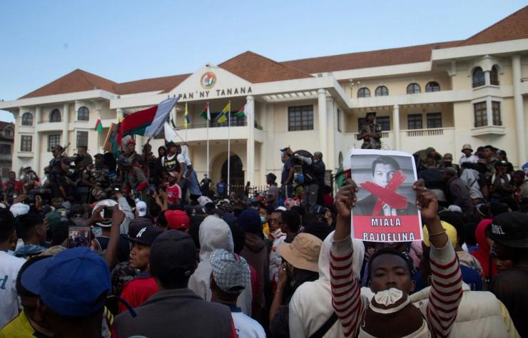 Protesters in Madagascar.