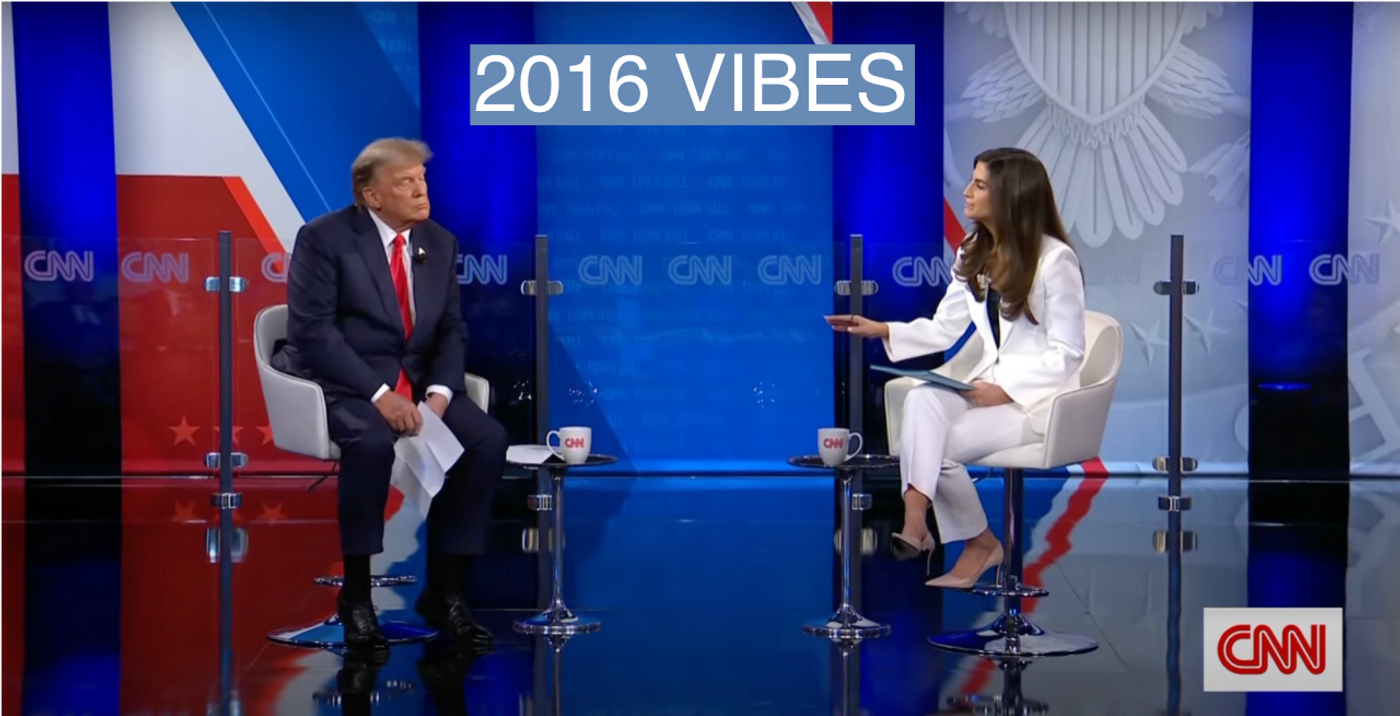 Donald Trump being interviewed by Kaitlan Collins on CNN.