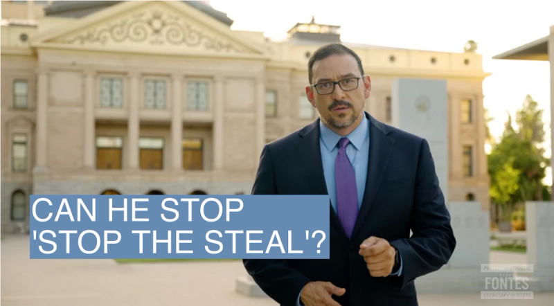 A still from an ad for Adrian Fontes, a Democrat running for Arizona Secretary of State. September 16, 2022. YouTube/Adrian Fontes.