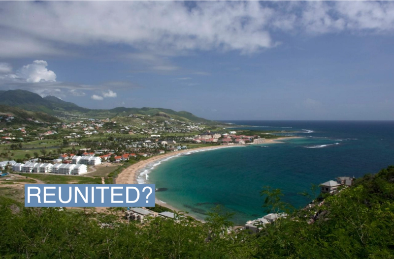 A view of beaches just outside the main capital of Saint Kitts, Basseterre