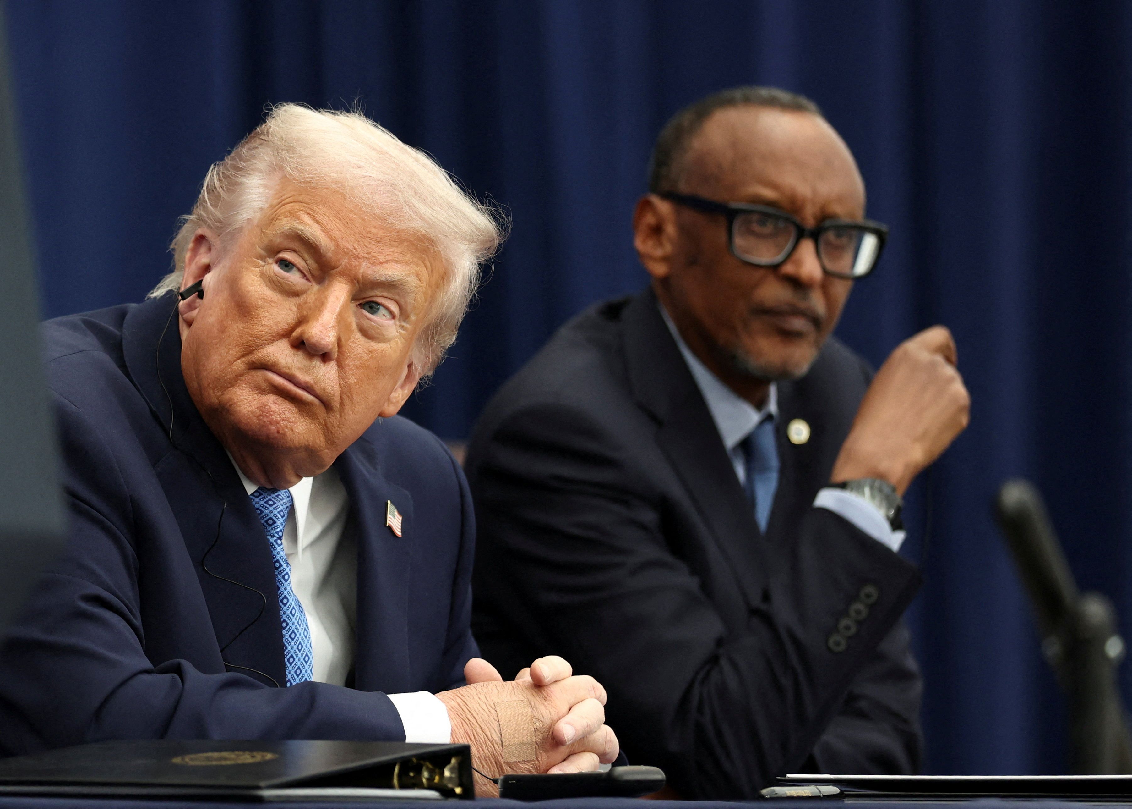 US President Donald Trump and Rwandan President Paul Kagame in December