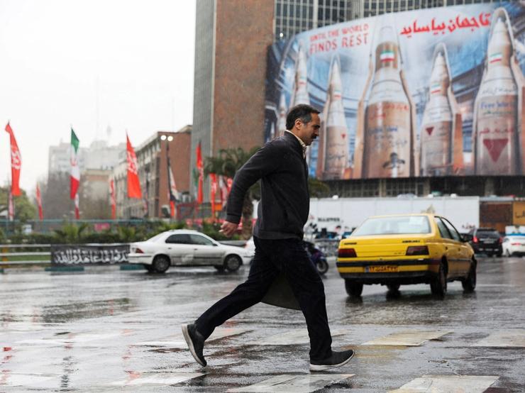 A billboard in Tehran showing missiles.