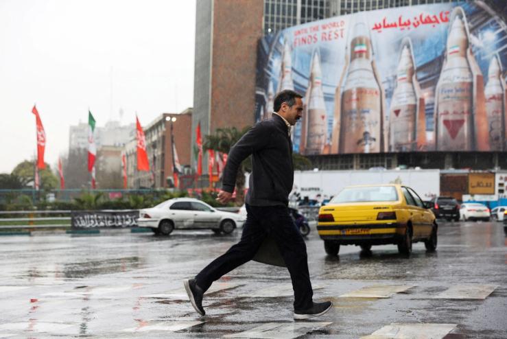 A billboard in Tehran showing missiles.