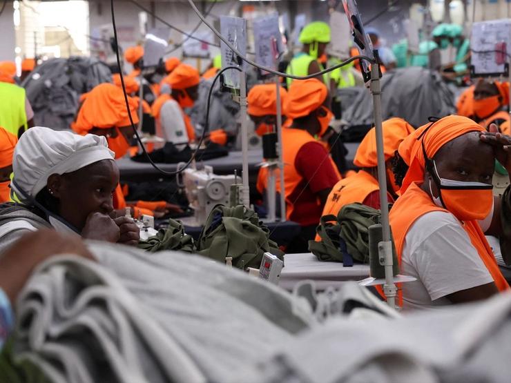 Kenyan workers prepare clothes for export at the New Wide Garment Export Processing Zone (EPZ) factory operating under the US African Growth and Opportunity Act (AGOA), in Kitengela, Kajiado County, Kenya, September 19, 2025.