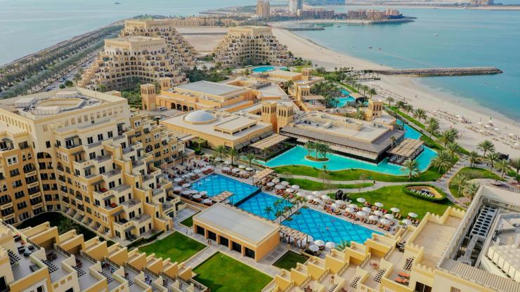 An aerial shot of the Rixos Bab Al Bahr in Ras Al Khaimah, UAE.
