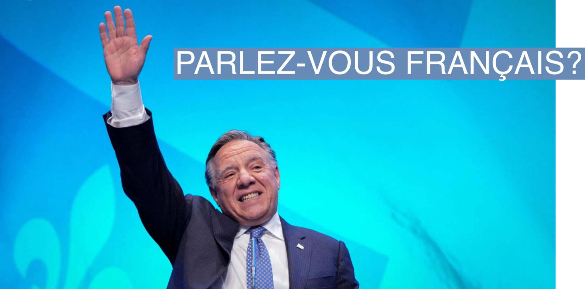 Quebec’s Premier Francois Legault waves to supporters at the Coalition Avenir Quebec (CAQ) election night victory party in Quebec City, Quebec, Canada on October 3, 2022.