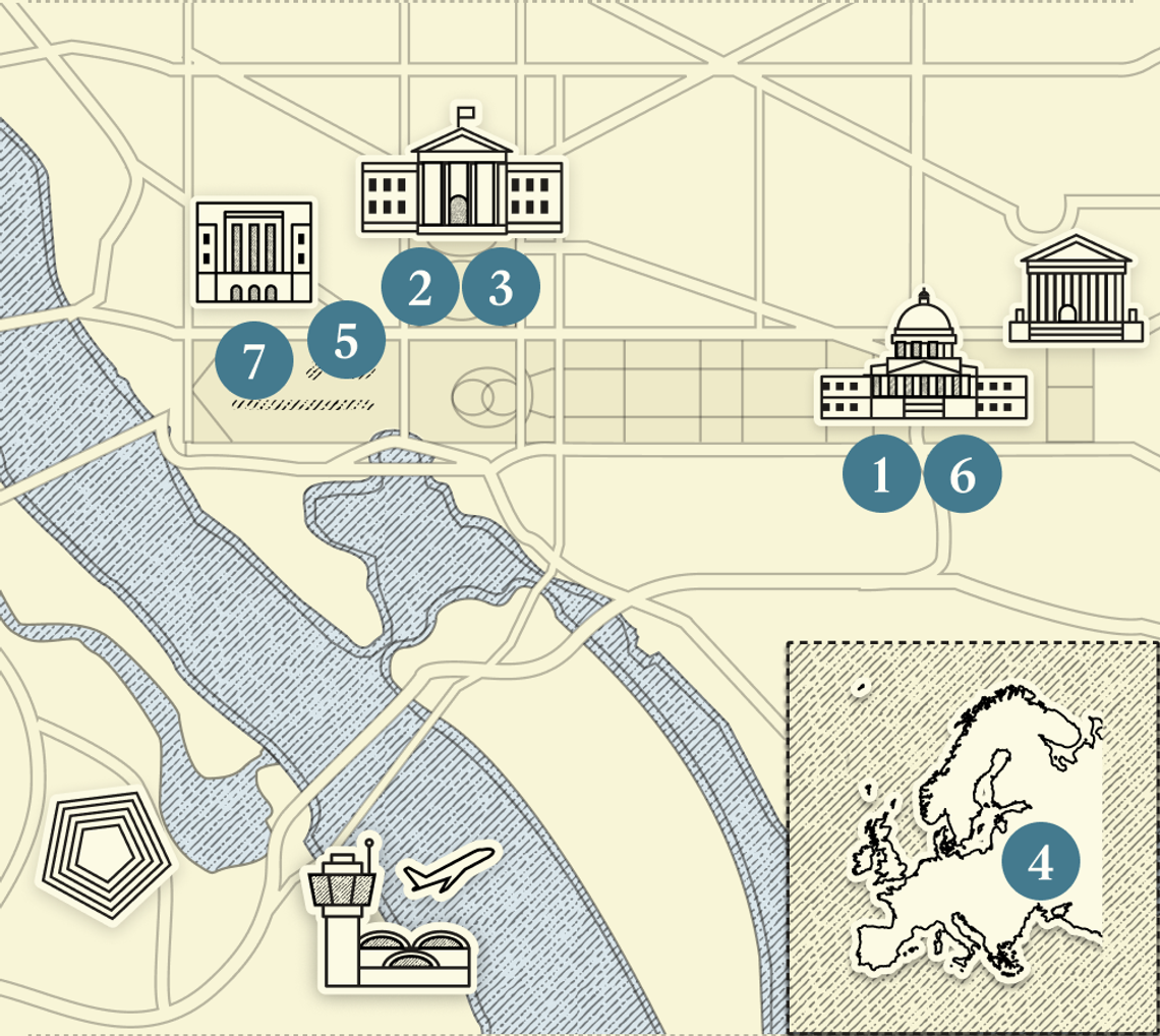 A numbered map of DC.