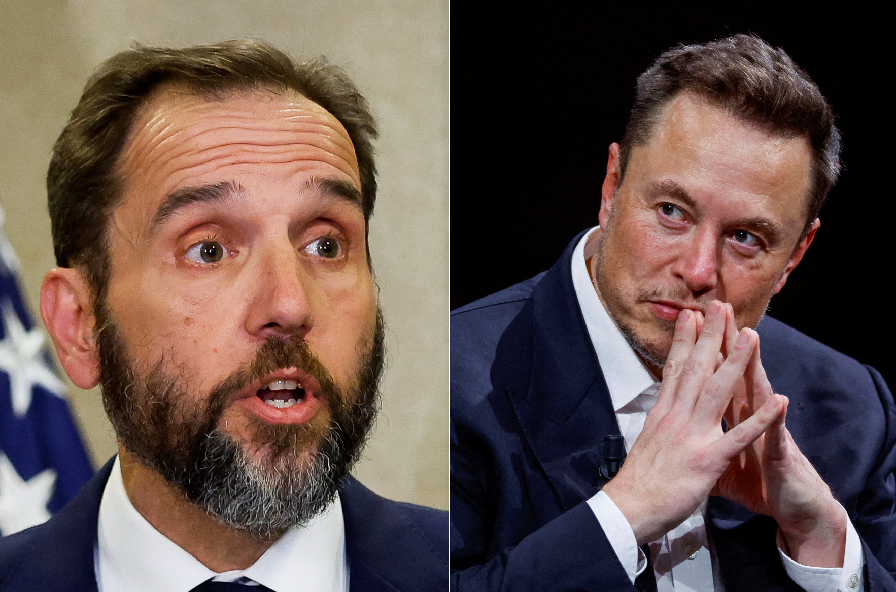 Jack Smith (left) and Elon Musk. 