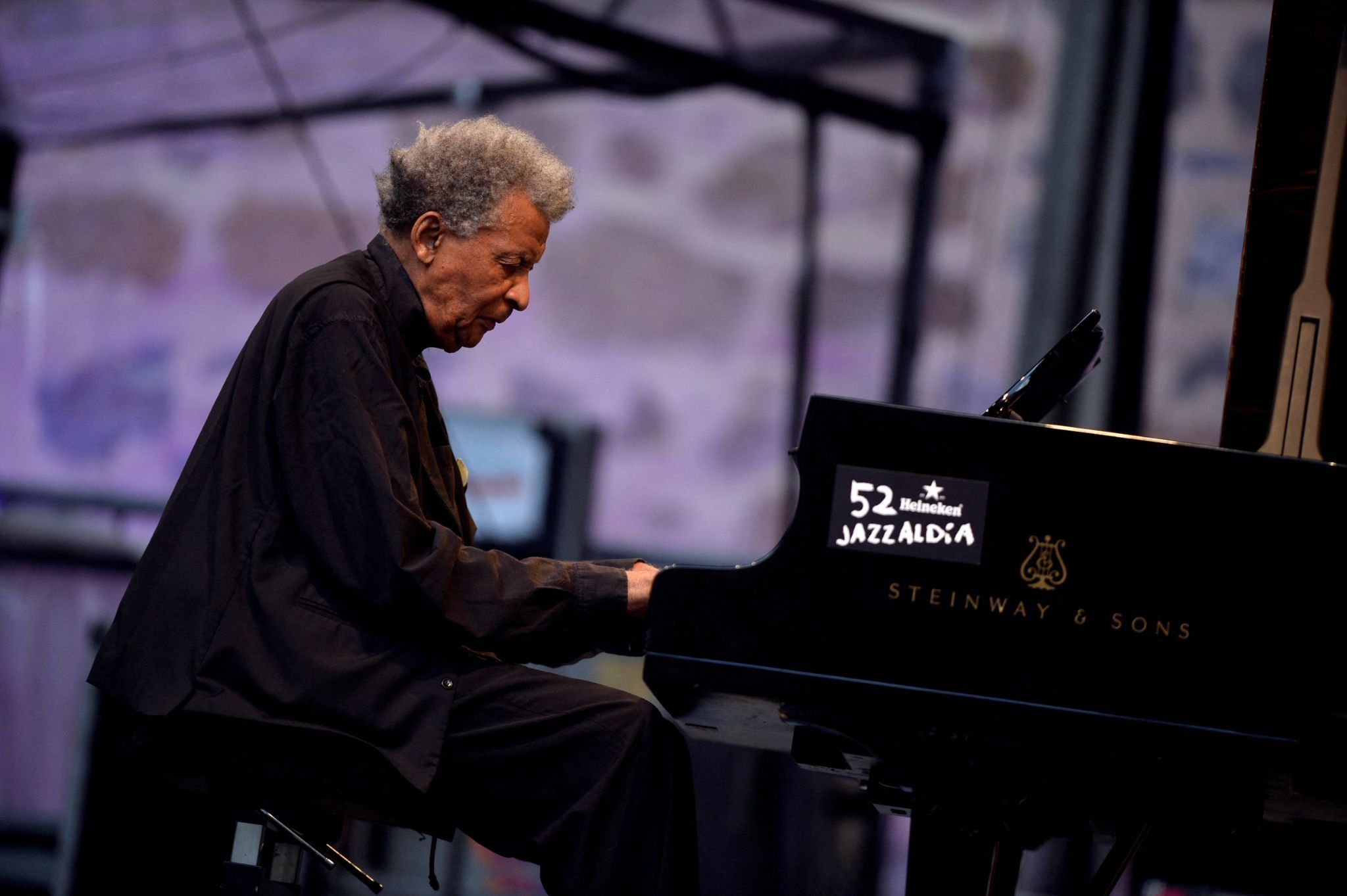 Abdullah Ibrahim performs at the Jazzaldia Festival. 
