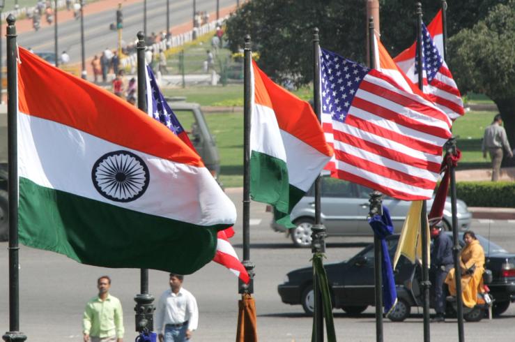 US and Indian flags