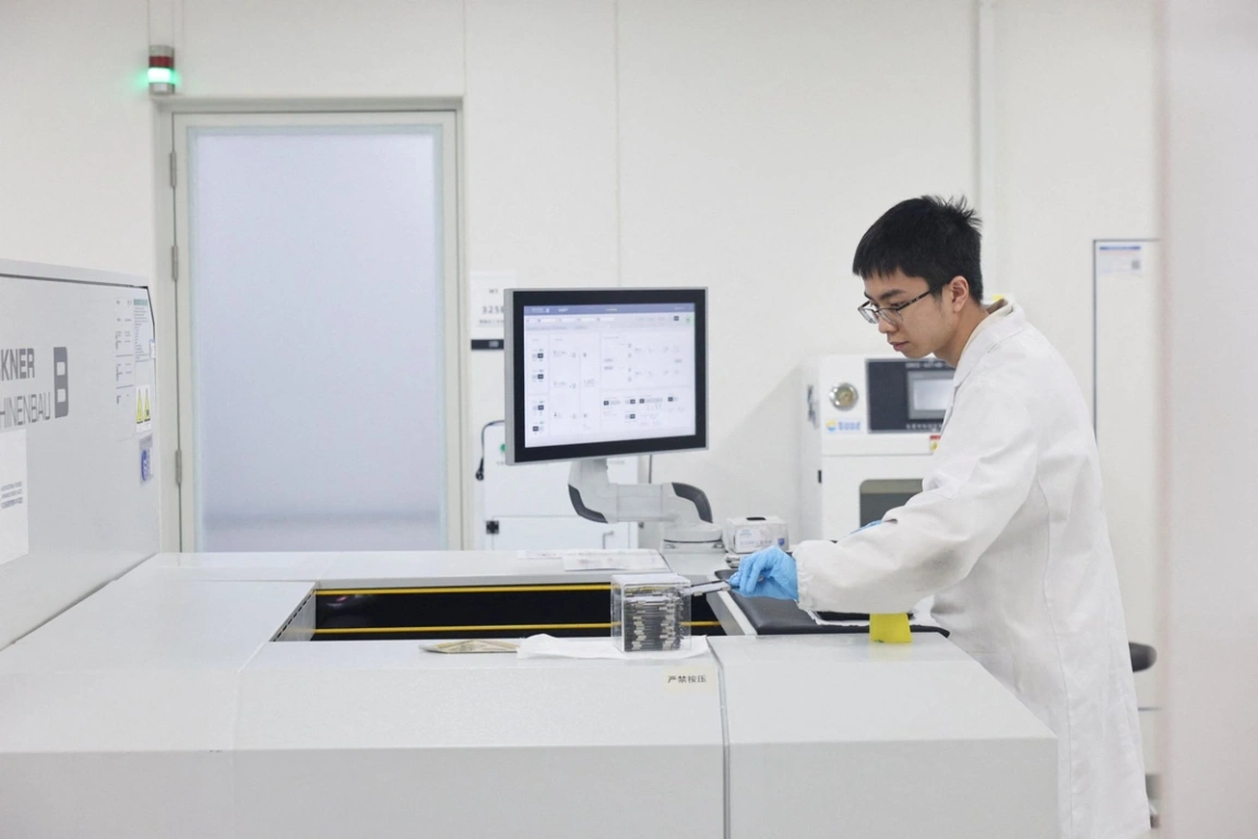 A person working in a lab.