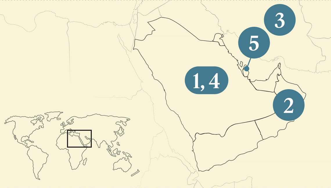 A map of the Gulf.