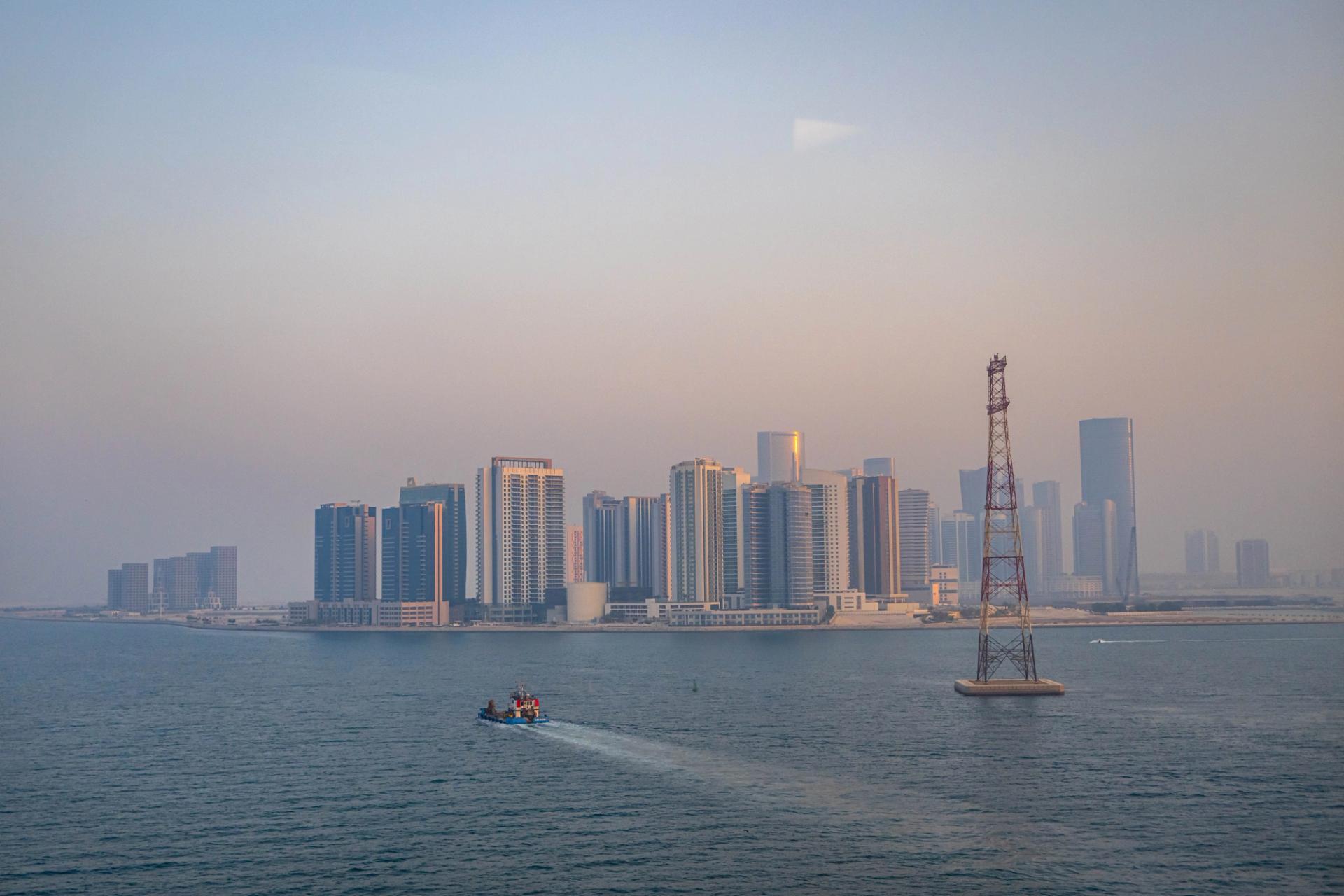 The skyscrapers of the Abu Dhabi skyline.