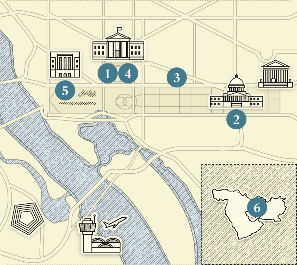 A numbered map of DC.