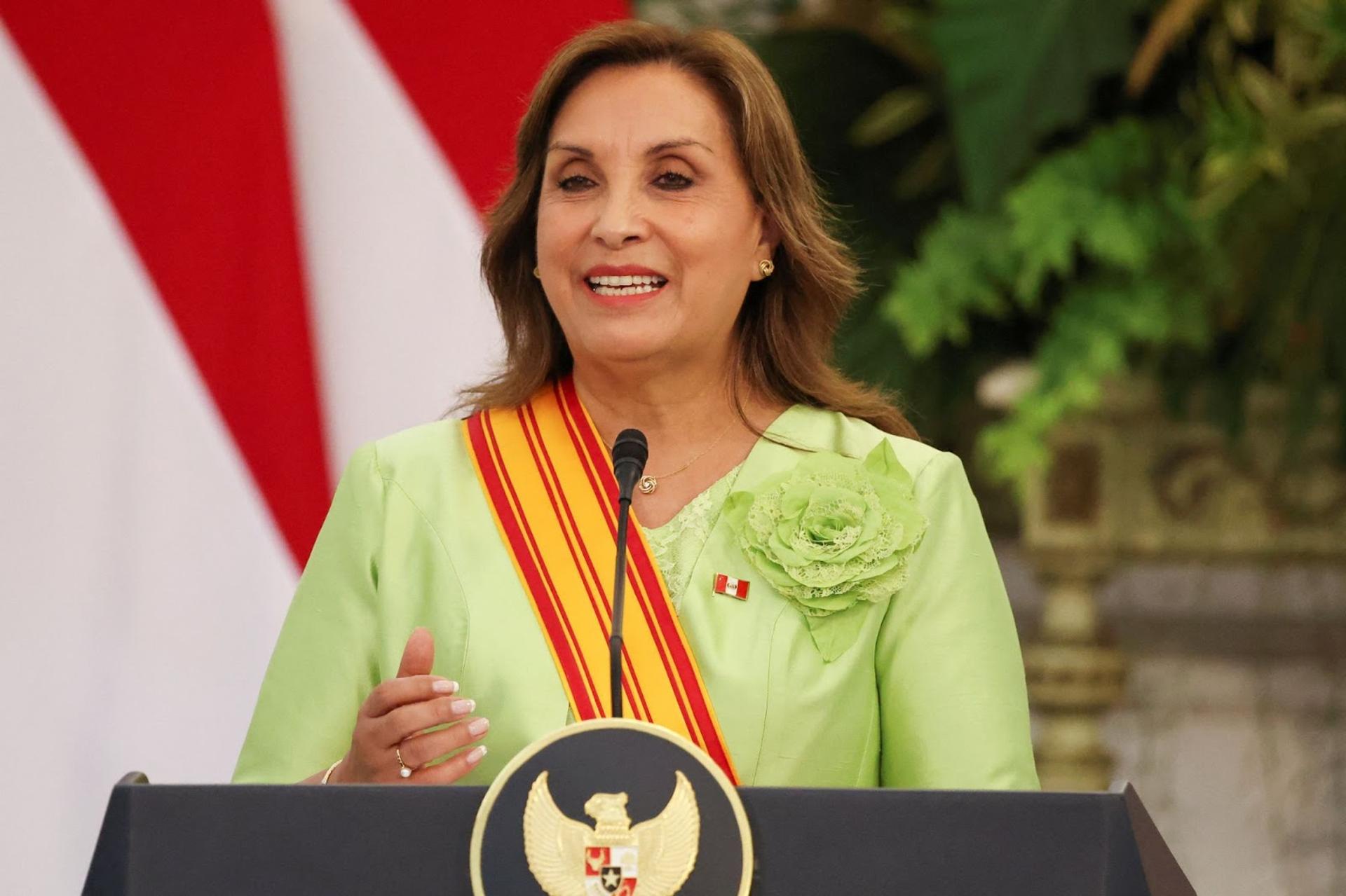 Peruvian President Dina Boluarte. 