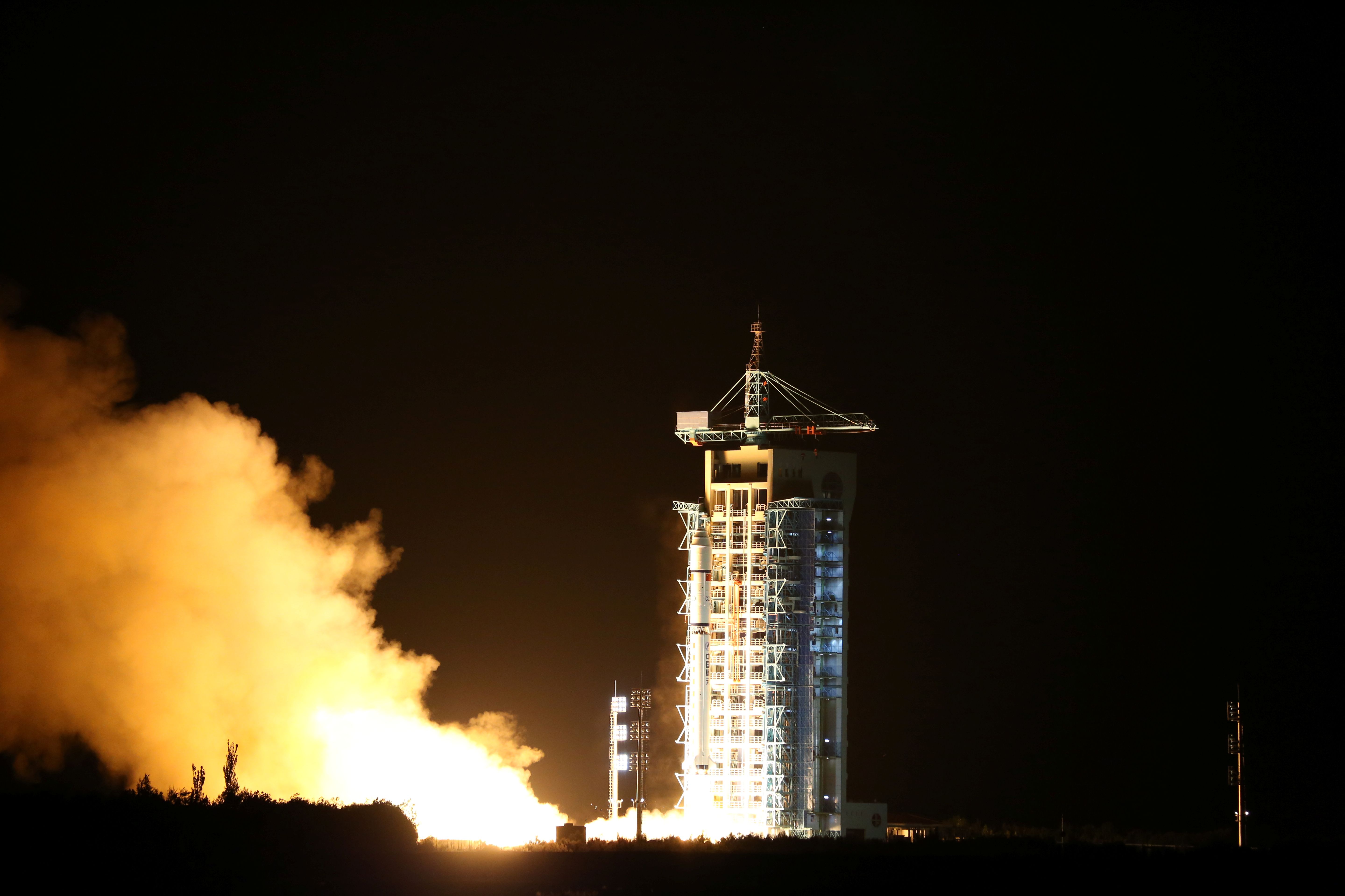 A quantum satellite being launched in China. 