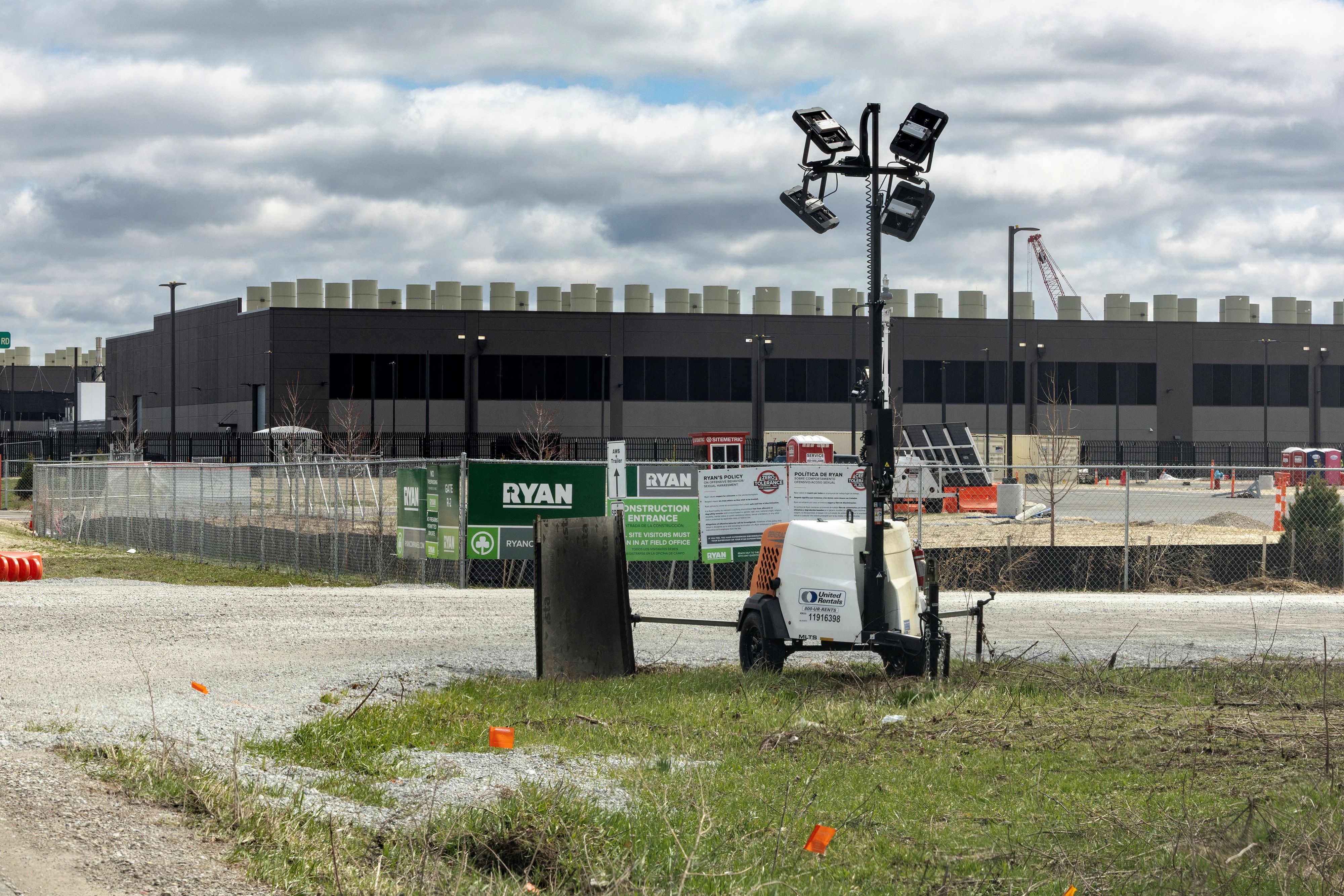 Construction of the Amazon Data Center in New Carlisle.