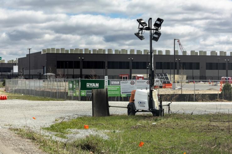 Construction of the Amazon Data Center in New Carlisle.
