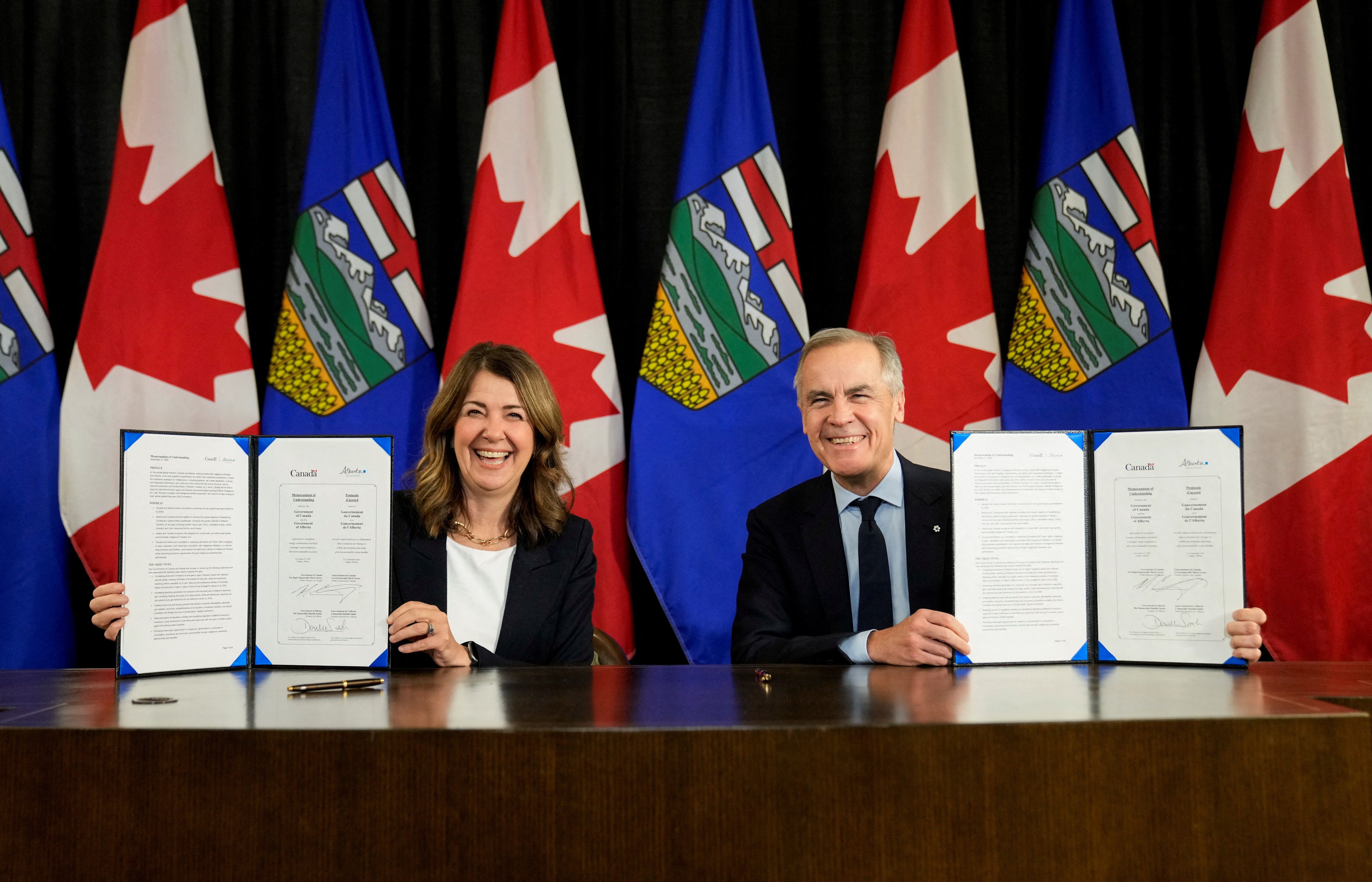 Canada’s Prime Minister Mark Carney and Alberta’s Premier Danielle Smith.
