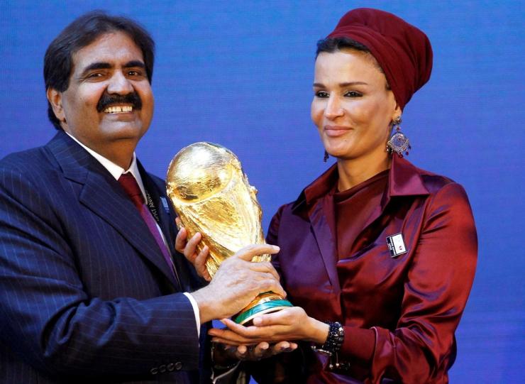 Qatar’s former Emir Sheikh Hamad bin Khalifa and his wife Sheikha Moza in Dec. 2010.