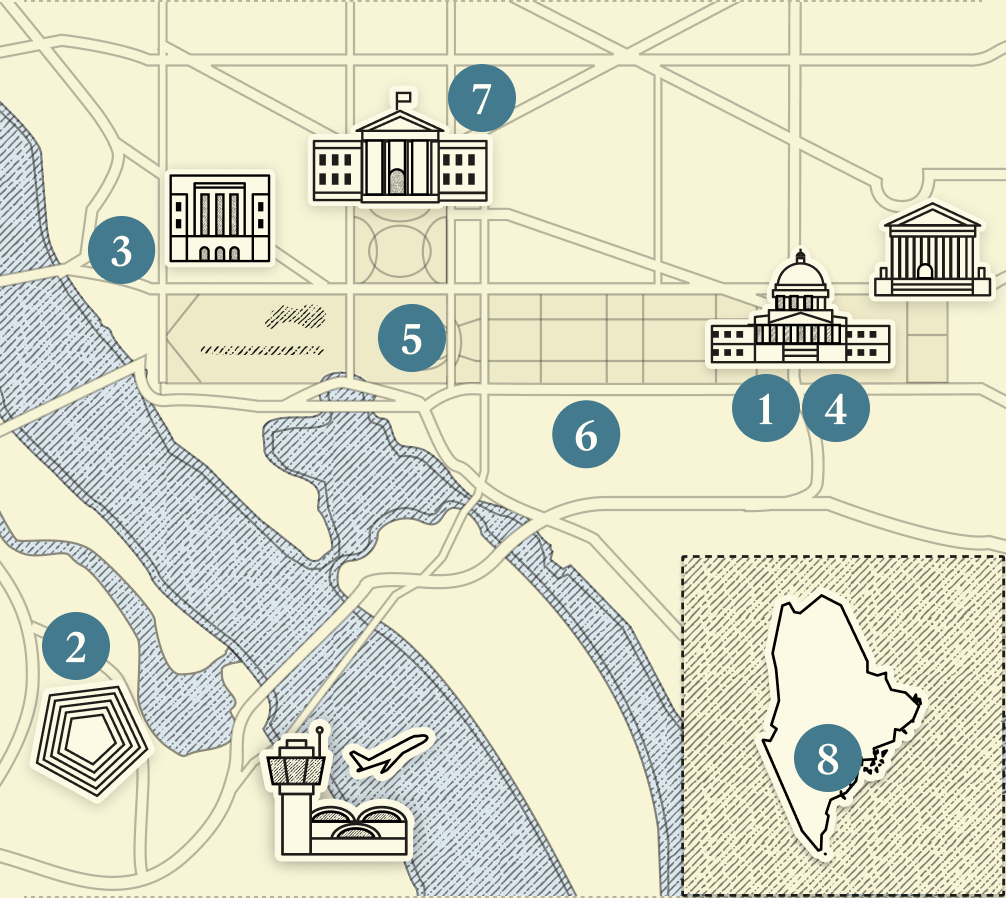 A numbered map of DC.