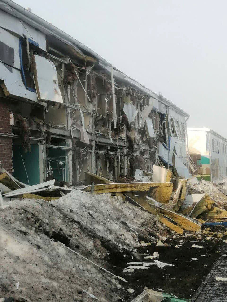  A damaged building in Tatarstan following a Ukrainian drone attack on April 2.