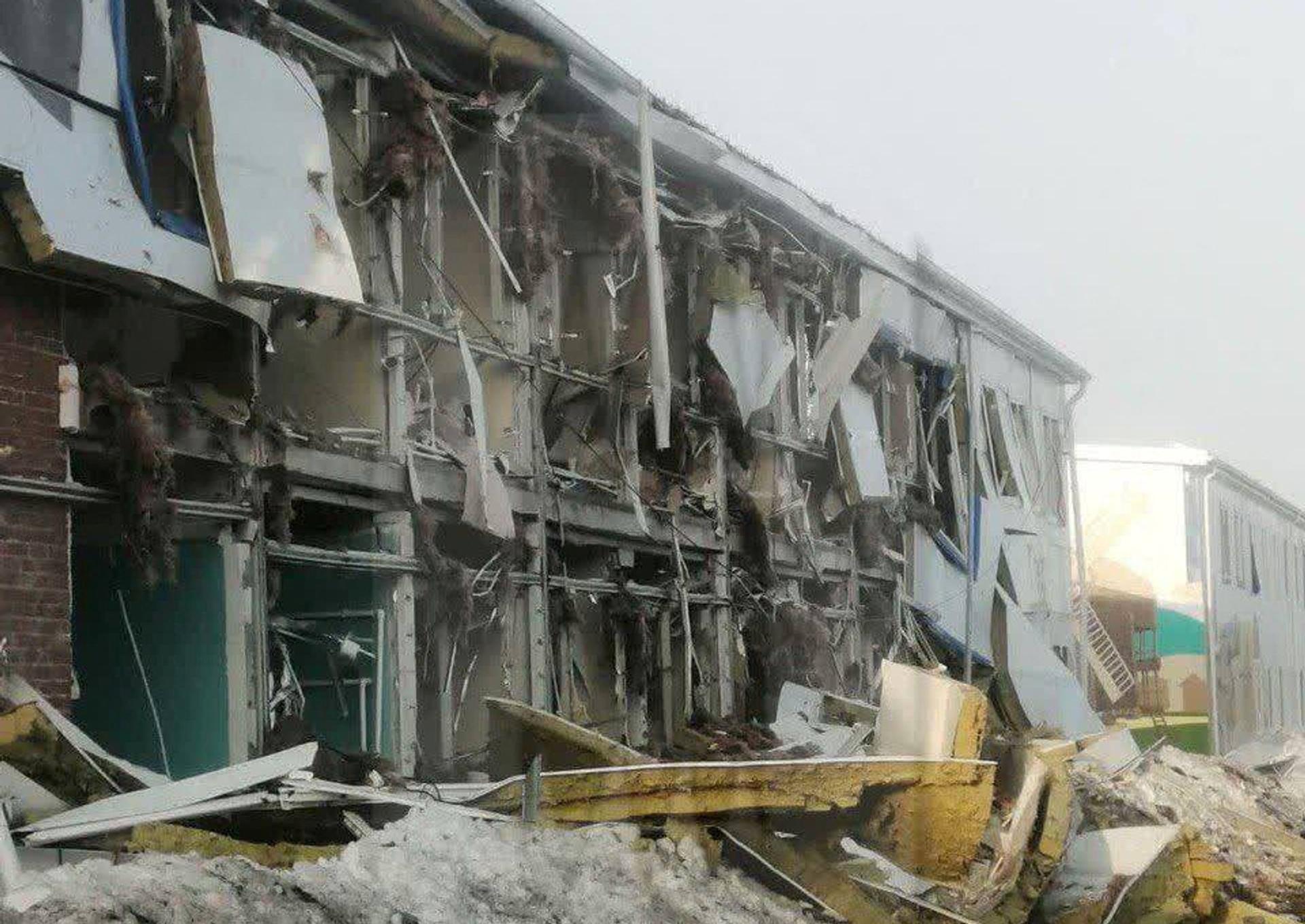  A damaged building in Tatarstan following a Ukrainian drone attack on April 2.