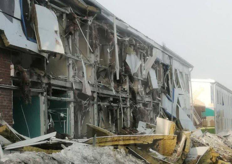 A damaged building in Tatarstan following a Ukrainian drone attack on April 2.