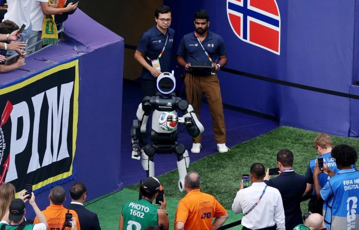A Hyundai humanoid robot at the 2026 FIFA men’s World Cup