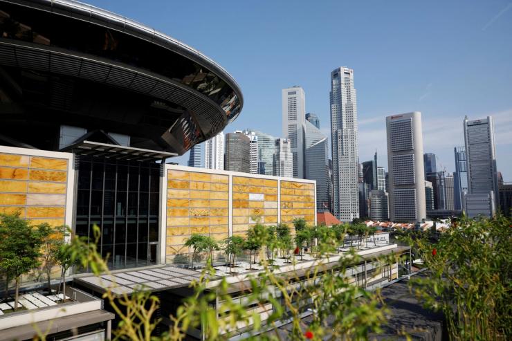 Singapore skyline.