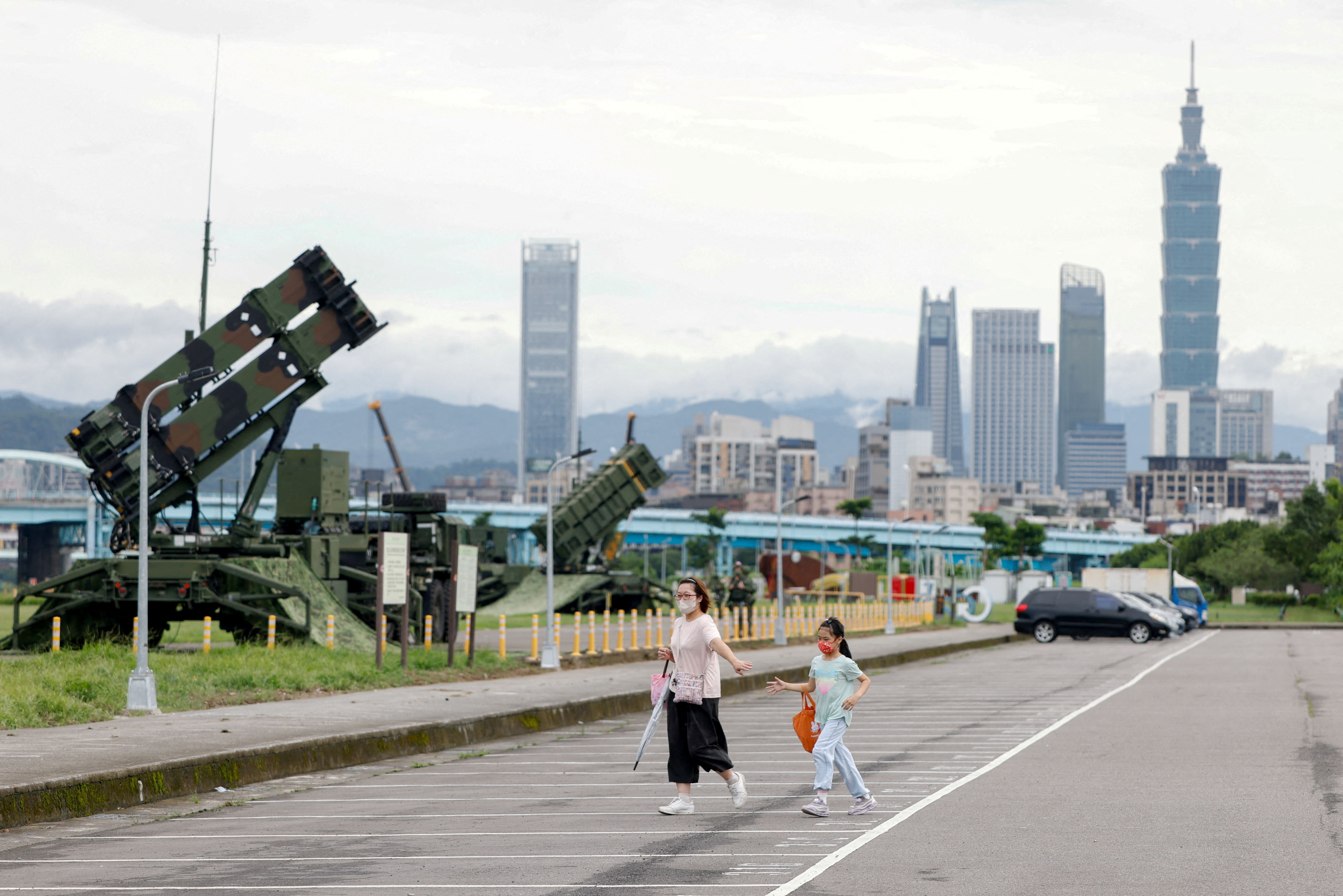 A military drill in Taipei.