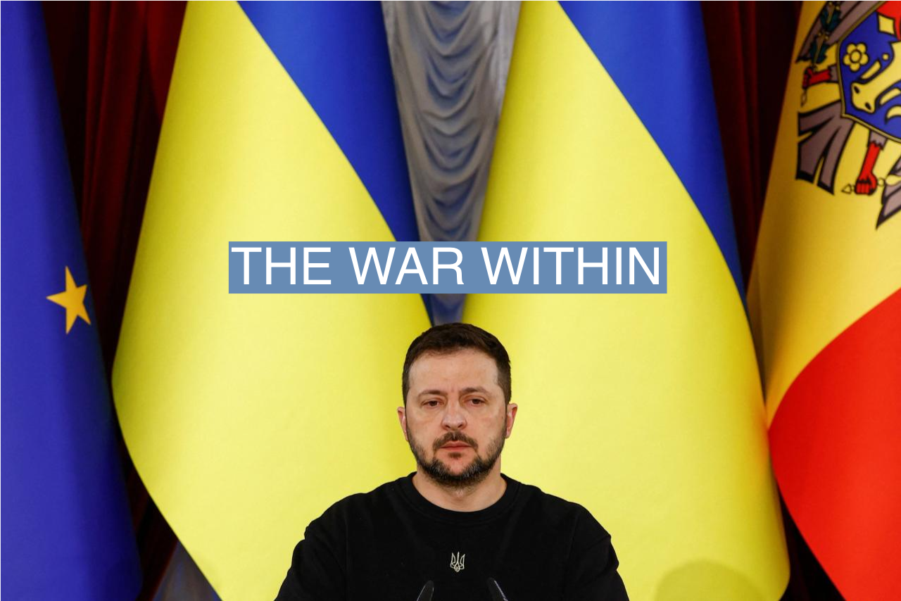 Ukraine’s President Volodymyr Zelenskiy attends a joint press conference with Moldova’s President Maia Sandu and President of the European Council Charles Michel, amid Russia’s attack on Ukraine, in Kyiv, Ukraine November 21, 2023. REUTERS/Valentyn Ogirenko