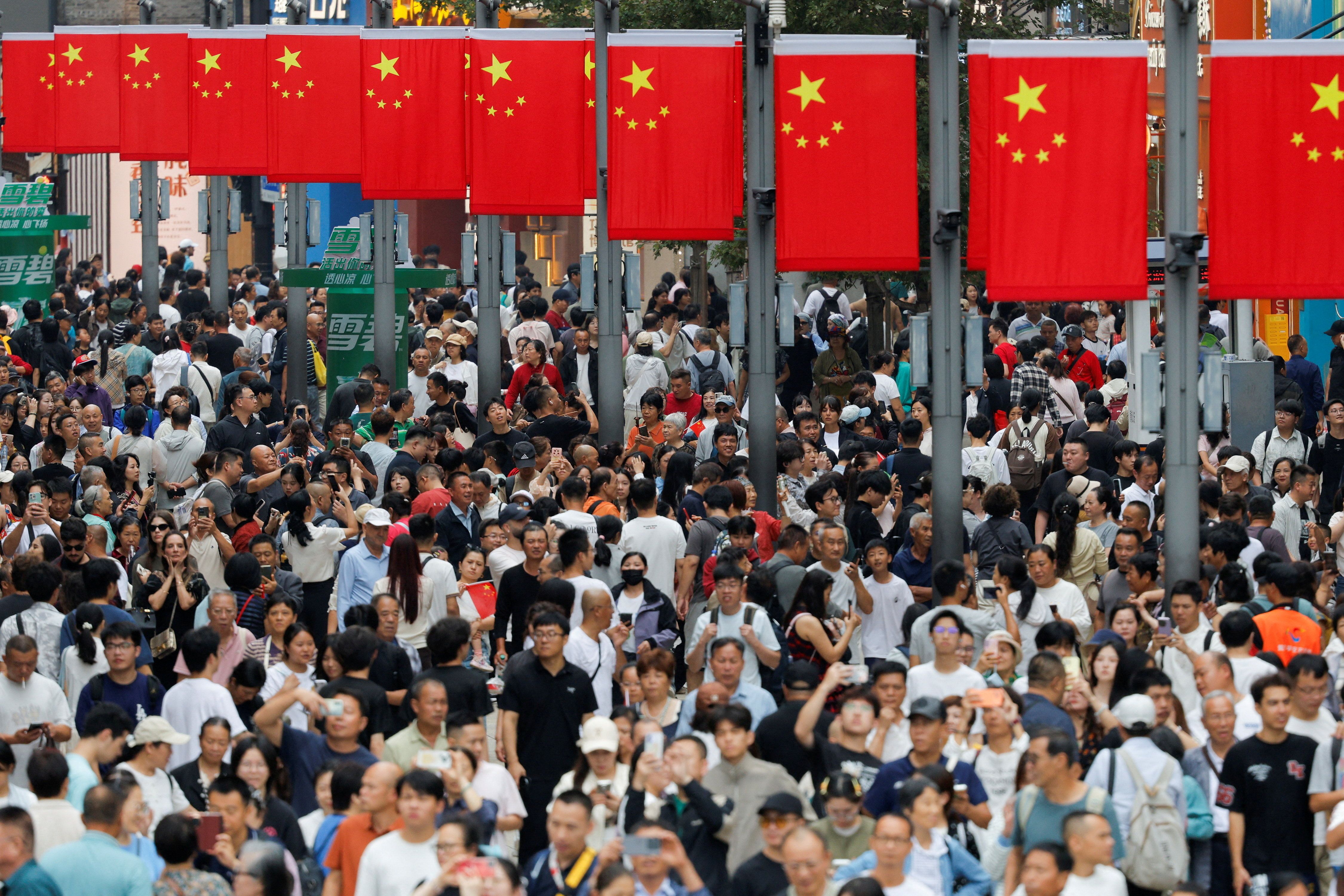 A crowd in Shanghai, China.